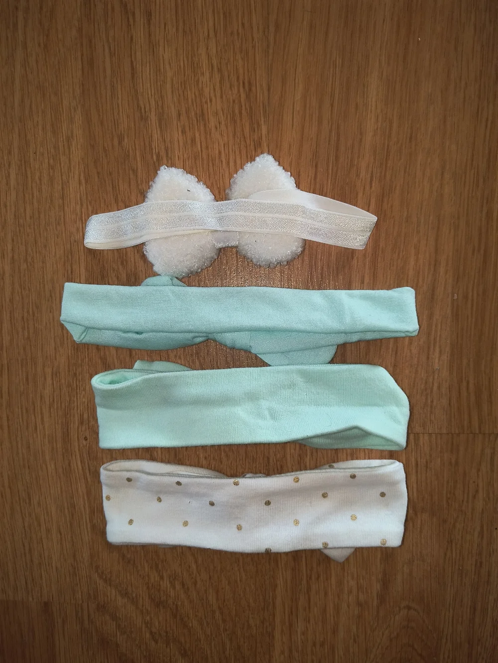 Target Mint and White Baby Headband Set with Pom and Knot Bows